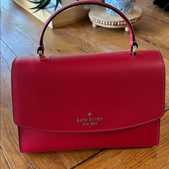 Kate Spade Darcy Top Handle Satchel NWT Bag Candied Cherry Red Crossbody Purse - Picture 14 of 15